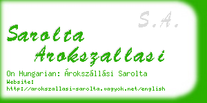sarolta arokszallasi business card